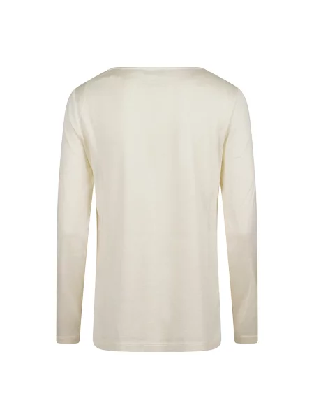 Dzianinowy sweter Max Mara z dekoltem w łódkę beżowy