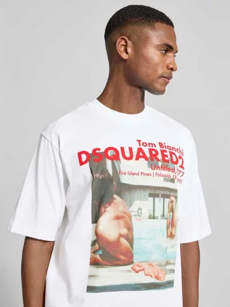 T-shirt o kroju loose fit z czystej bawełny Dsquared2 biała