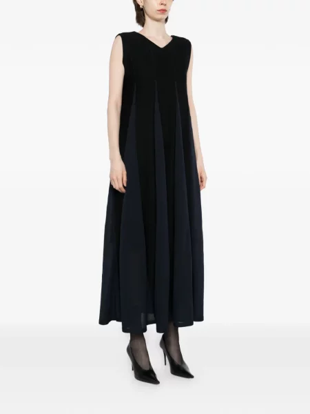 Rochie Cfcl tricotate cu decolteu în V negru