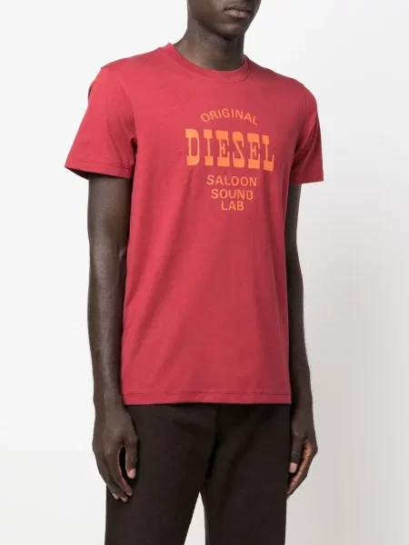 Scurt tricou Diesel cu imagine roșu