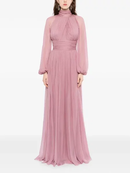 Maxi rochie maxi Zuhair Murad de mătase de costum roz