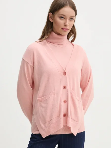 Жилетка с кашмир Sisley от лека материя оранжево