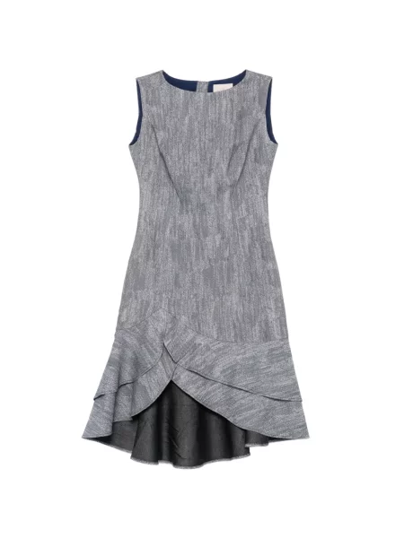 Rochie midi Leen Mougrhabi asimetrică albastru