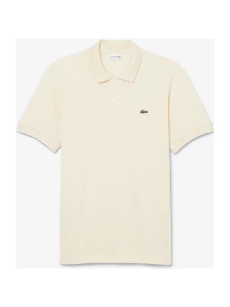 Koszulka polo Lacoste Classic Fit LIGHT z krótkim rękawem beżowo kremowa XS biała