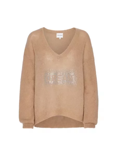 Sweter American Dreams wełniany brązowy