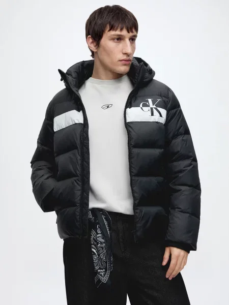 Calvin Klein Jeans Zimná bunda čierna biela