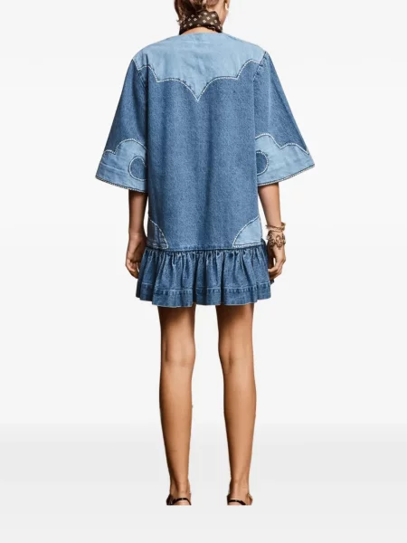 Rochie mini Alemais cu volane albastru