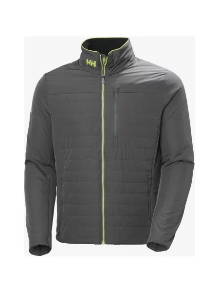 Kurtka damska Helly Hansen Crew Insulator PrimaLoft ciemnoszary neonowożółty S szara