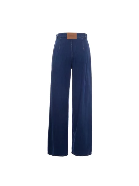 Szerokie jeansy Max Mara Studio niebieskie