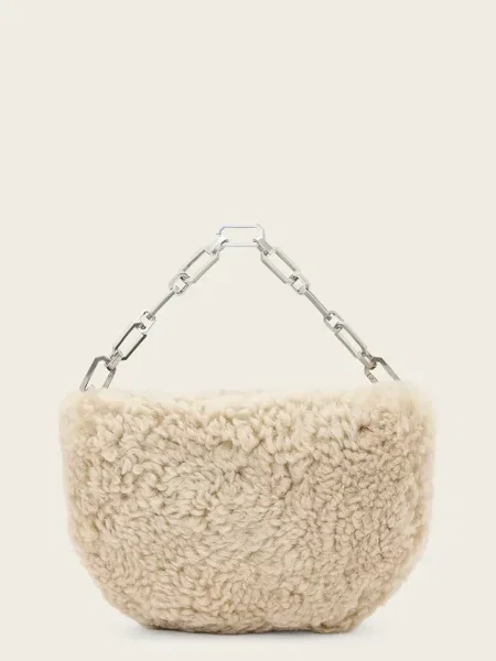 Вълнена чанта AllSaints MADEA бежово