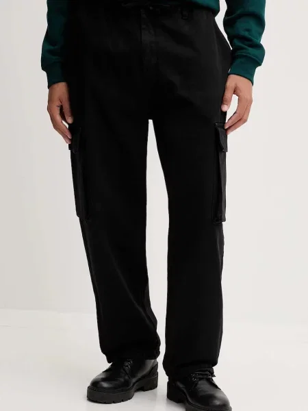 Kaotiko pantaloni de fason cargo high waist negru