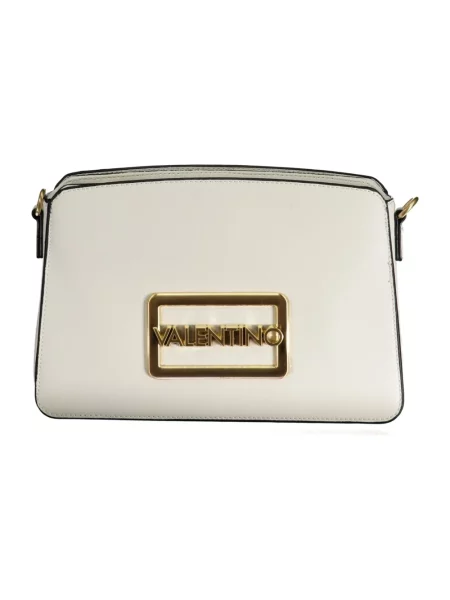 Lniana torebka Valentino By Mario Valentino biała