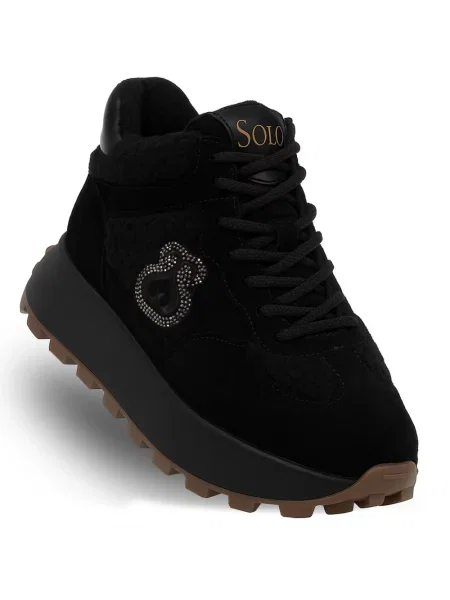 Cizme de zăpadă Solo Soprani Couture din piele negru