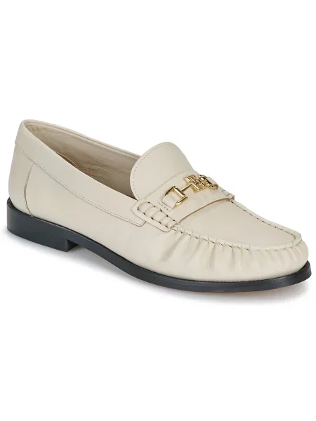 Kožené loafersy Tommy Hilfiger béžová