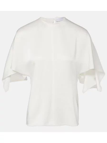Top Stella Mccartney din satin cu spatele deschis alb