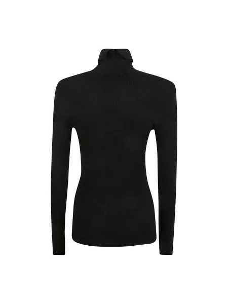 Sweter z golfem Burberry wełniany do golfa czarny