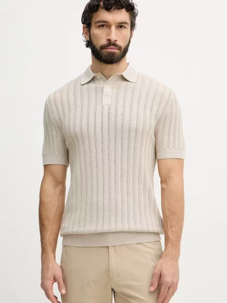 Tricou polo Guess bej