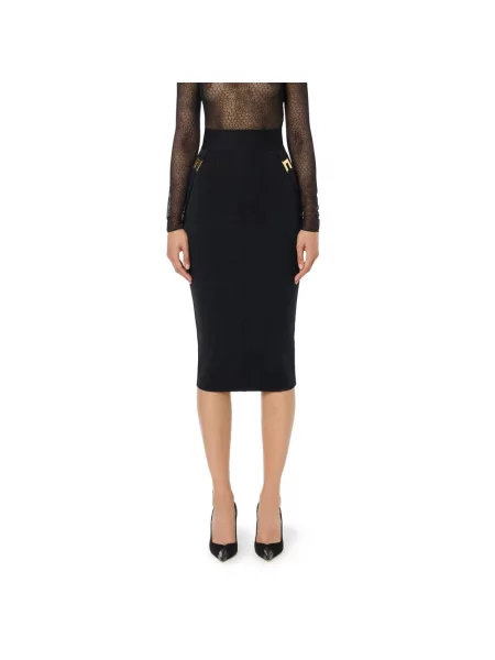 Spódnica ołówkowa Elisabetta Franchi tiulowa z autografem czarna