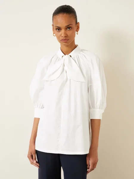 Top Max Mara s mašlí bílý