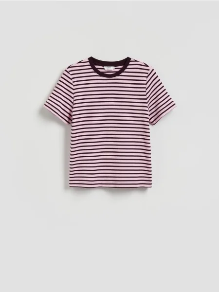 Reserved Tricou regular fit din mercerizat violet-închis violet