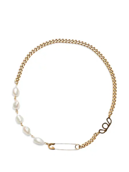 Colier Labelled Jewellery cu perle reflectorizant auriu