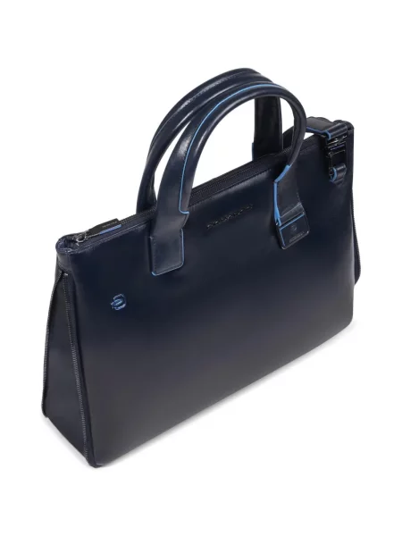 Bőr laptoptáska Piquadro kék