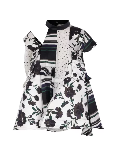 Bluză Sacai cu model floral cu imagine negru