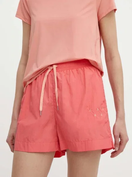 Къс панталон за трениране Casall Athleisure с изчистен дизайн с висока талия розово