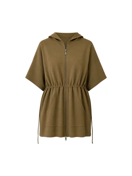 Bluza z kapturem Max Mara z kapturem brązowa
