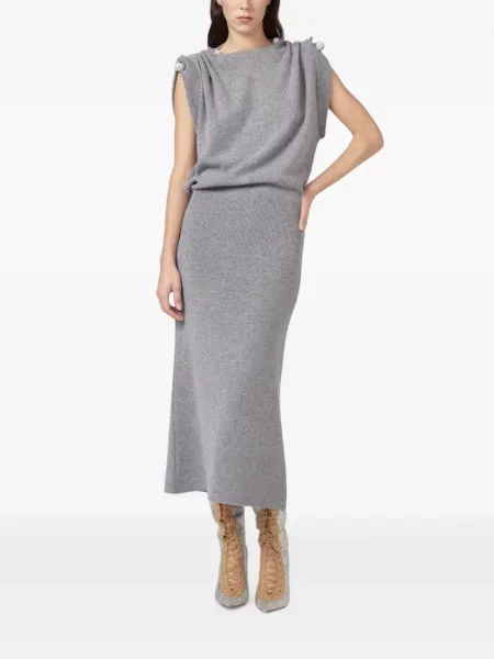 Rochie midi Giuseppe Di Morabito tricotate gri