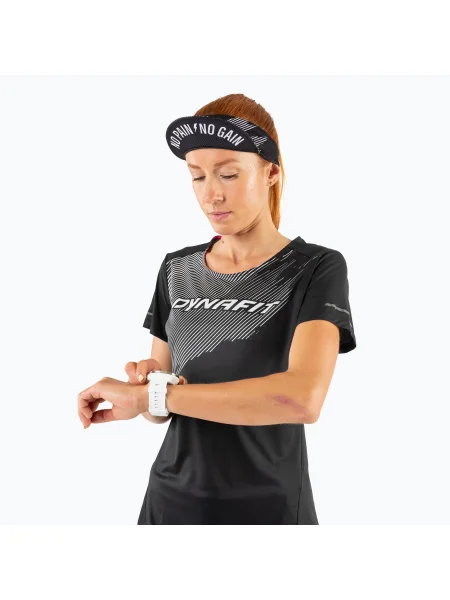 Tricou de alergare pentru femei DYNAFIT Alpine 2 Tee black out nimbus negru