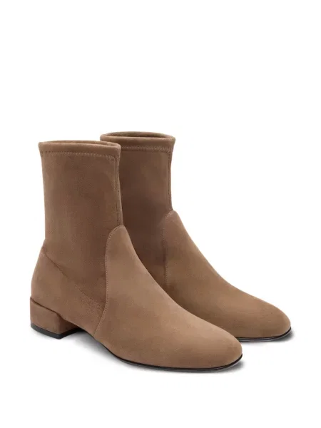 Cizme scurte Stuart Weitzman din piele de căprioară maro