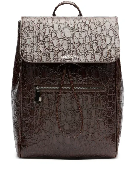 Kožni ruksak Roberto Cavalli smeđa