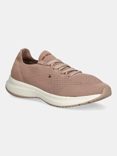 Tenisky Tommy Hilfiger TH KNIT RUNNER béžová