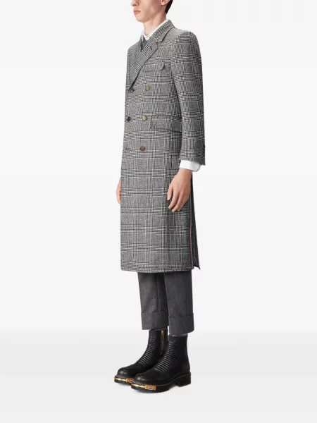 Palton Thom Browne de lână gri