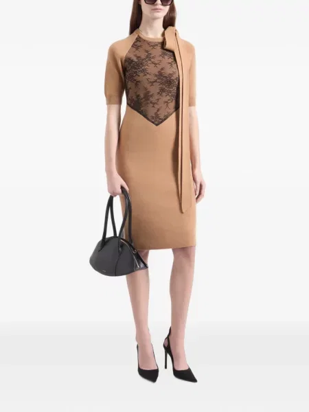 Rochie midi Nina Ricci cu funde din dantelă