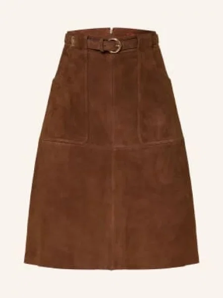 Max Mara Studio Skórzana Spódnica Tennis braun brązowa