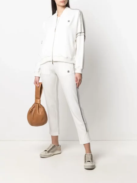 Pantaloni Lorena Antoniazzi alergare alb