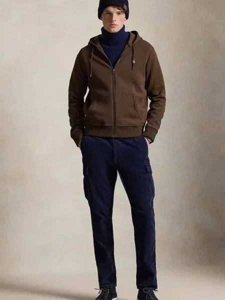 Polo Ralph Lauren bluza DOUBLE KNT brązowa