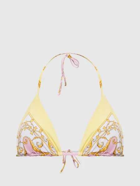 Ліф від купальника в принт Spring Barocco Versace жовтий