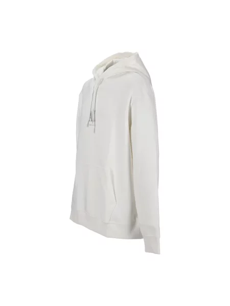Armani Exchange bluza z kapturem z aplikacją biały