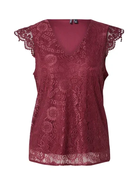 PIECES Bluză PCOLLINE vin roșu