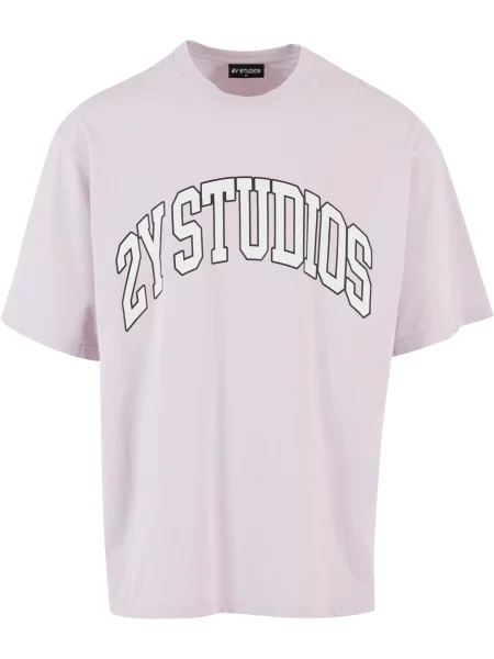 2Y Studios Tricou mov pastel negru