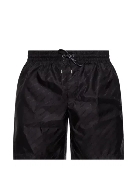 Slip de baie Dolce & Gabbana din jacard cu autograf cu cordon negru