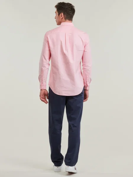Cămașă Tommy Hilfiger din țesătură twill roz
