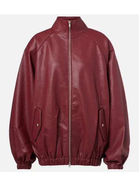 Geanta de piele The Frankie Shop bordo