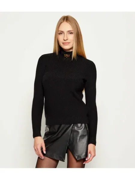 Elisabetta Franchi Garbó gyapjú hozzáadásával fekete