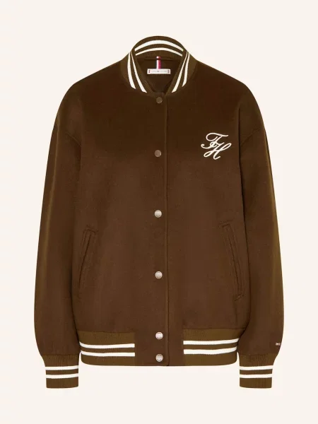 Tommy Hilfiger Univerzitní Bunda tmavě hnědá