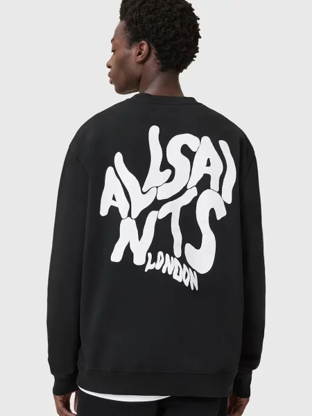 Mikina AllSaints ORLANDO hladká černá