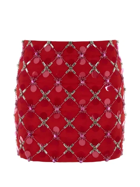 Fusta mini Des Phemmes cu mărgele roșu